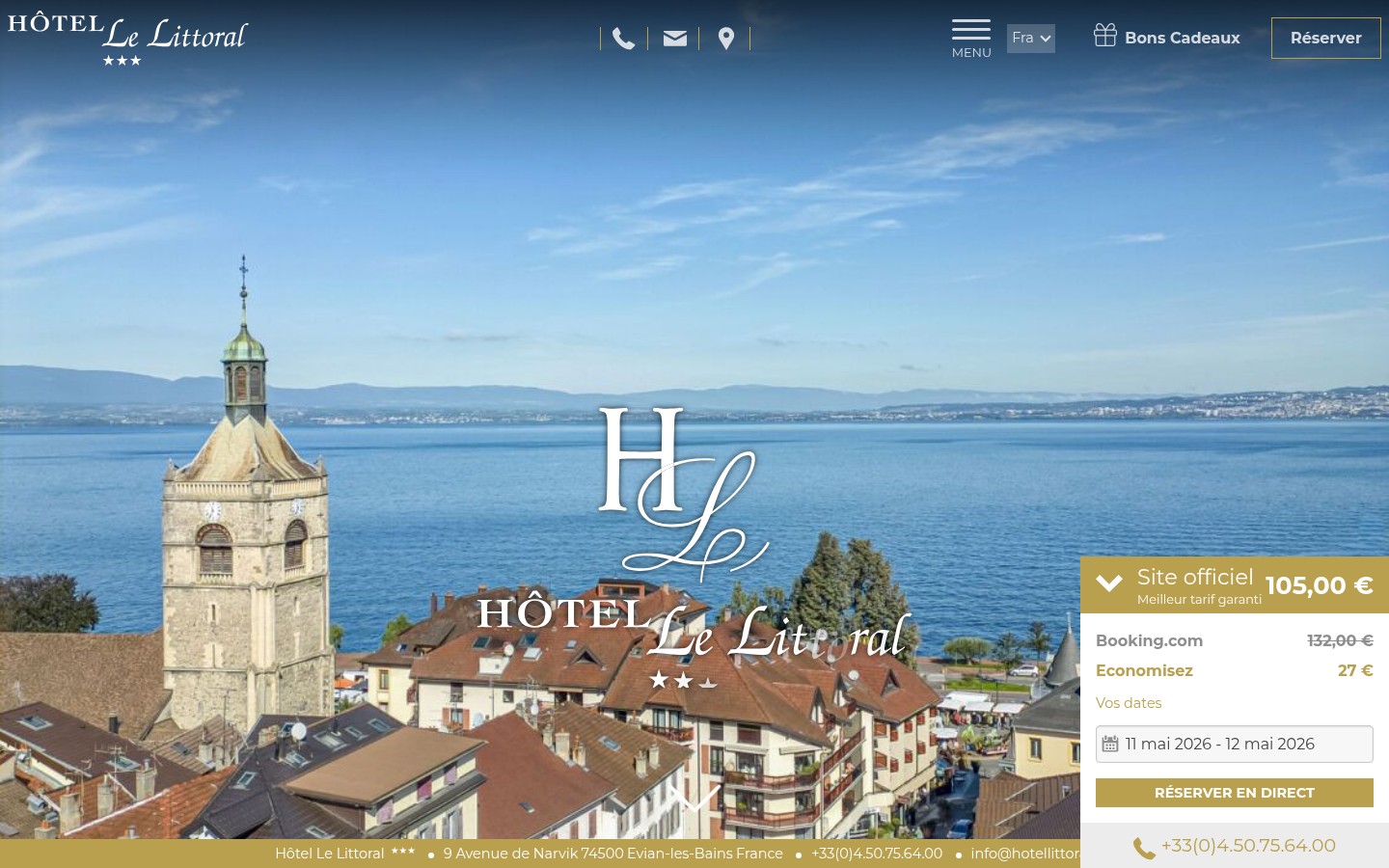 Capture d'ecran d'un site client Otelico